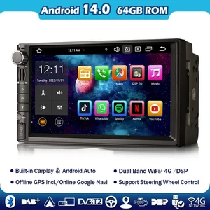 6+128GB 2DIN Universal Android 14 Autoradio Nissan Navigatore Auto GPS CarPlay - Imagen 1 de 13