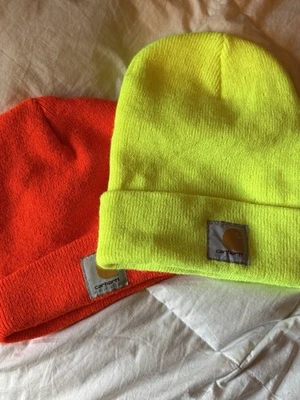 JUEGO DE DOS gorros Carhartt para el invierno amarillo neón y naranja Foto 1 de 4