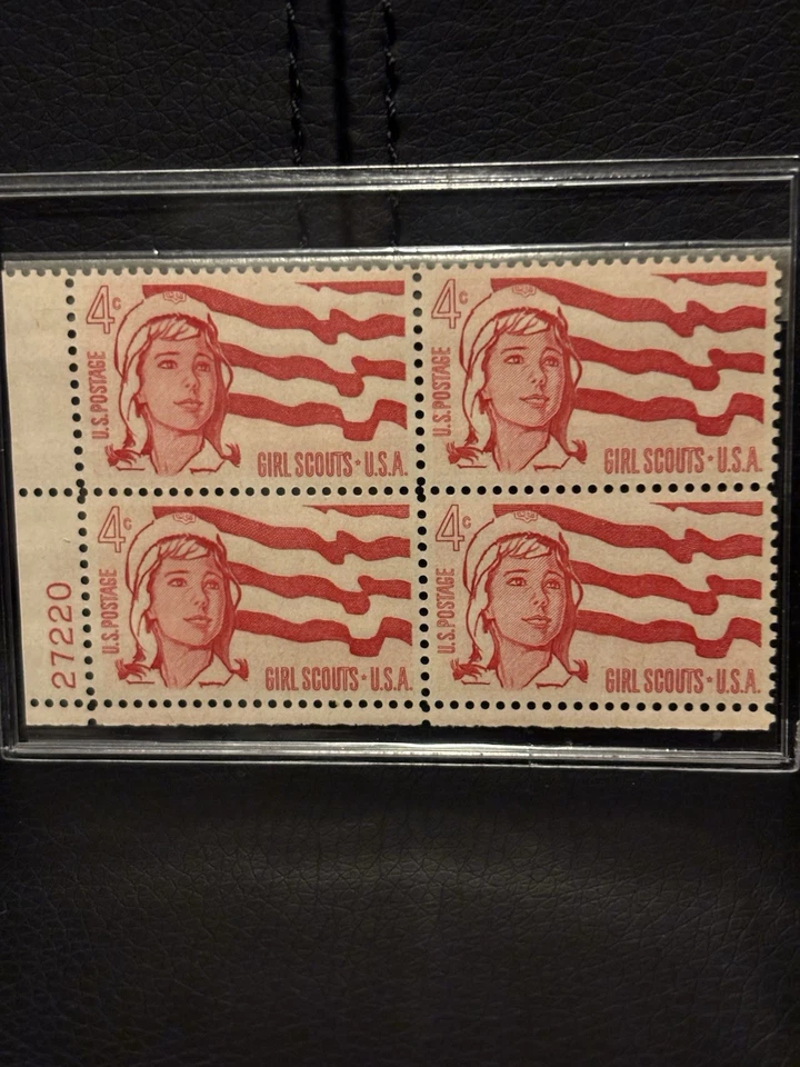 1962 4c Girl Scouts of America 50th Anniv. Stamps - Block of 4 Vintage Postage - Image 1 of 3