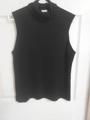 Новый без ценников пуловер Chicos размер 3 черный шелковая смесь без рукавов.  Stretch 583 - Изображение 1 из 3