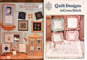 2 pattern books Quilts in a Day or Two & Quilt Designs in cross stitch - Picture 1 of 2