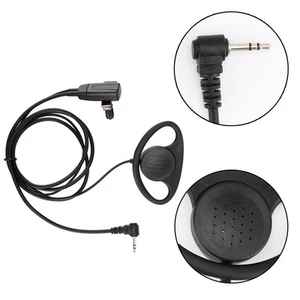 2 Pcs 1 Pin D Shape Earpiece With Ptt Mic Headset For 2 Way Radios SPC - Zdjęcie 1 z 9