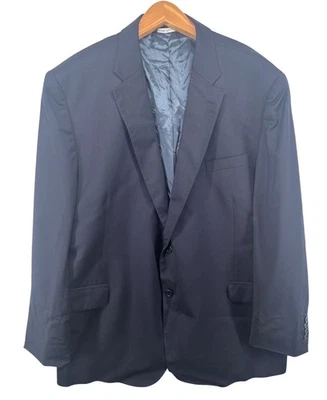 Ermenegildo Zegna мужской костюм пальто Sz 50R шерсти/шелка темно-синий 2 кнопки сделано в Италии - Изображение 1 из 4