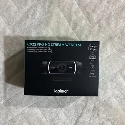 Logitech C922 1080p Pro Stream HD Webcam Black  960-001376 30 fps NEW SEALED - Image 1 of 4