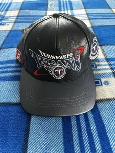 Vintage Pro Elite NFL Tennessee Titans schwarze Mütze Kappe Lederriemen hinten neu mit Etikett - Bild 1 von 9