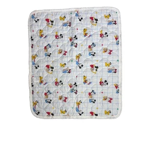 Vintage Disney Baby Mickey Minnie Pluto Quilted Play Mat Pad 36x43 Crib Blanket - Picture 1 of 6