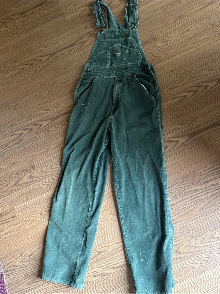 Mono con tirantes vintage de pana verde Oshkosh b’gosh para mujer pequeño alto Foto 1 de 4