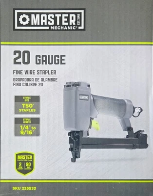Grapadora neumática para tapicería calibre 20 Master Mechanic tiene capacidad para 100 sujetadores Foto 1 de 4