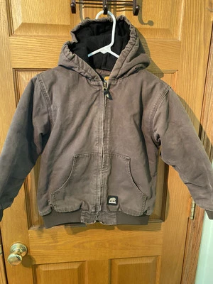 Chaqueta básica Berne para niños marrón mediana 10-12 manga larga ajuste regular lona Foto 1 de 4