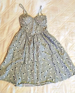 Blaues Sommerkleid, weiße Gänseblümchen, No Boundaries Damen Junior Gr. 1, Baumwolle/Poly - Bild 1 von 4