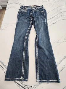 Vintage Y2K Laguna Beach Herren Jeans Totenkopf Knopf Nieten Distressed Größe 31x33 - Bild 1 von 9