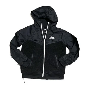Nike Sportswear Boy's Sherpa Windrunner Full-Zip Jacket Black CZ4521-010 Size XL - Picture 1 of 5