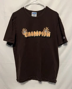 Champion Brown Graphic Short Sleeve Tshirt Size L - Picture 1 of 3