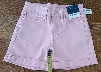Pantalones Cortos Denim Niñas Azul Marino Antiguo Rosa Nuevas Etiquetas Talla 8 Cintura Ajustable Elastizada Foto 1 de 4