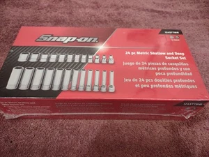 NEW! Snap-on 24pc 1/4"dr 6-point METRIC Shallow Deep Socket Set 112TMMY 112STMMY - Picture 1 of 3