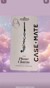 Case-Mate Phone Charm Beaded Wristlet Blue Silver Stars Pearls - Picture 1 of 1