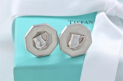 Мужские серебряные восьмиугольные запонки Tiffany & Co. Maker of Excellence - Изображение 1 из 4