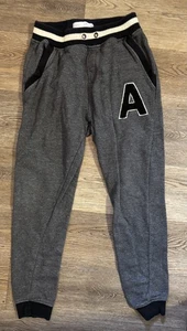 Zara Kids Pants Boys Size 10 Gray Joggers Sweatpants Letter A SCWR Patch FW18 - Picture 1 of 5
