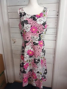 Abito Chadwick’s donna rosa floreale senza maniche aderente svasato estate primavera - Foto 1 di 10