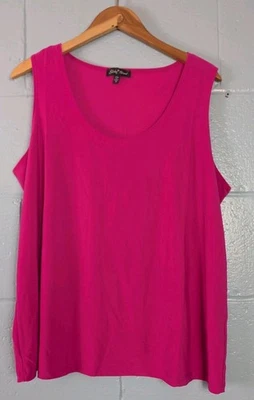 Camiseta sin mangas elástica marca Slinky talla 1X rosa para mujer  Foto 1 de 4