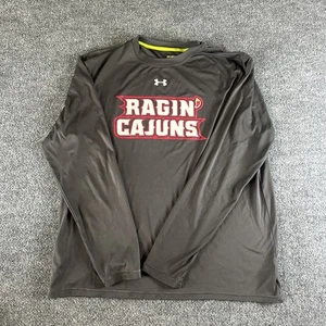 Under Armour Louisiana Ragin Cajun Shirt UL Sz Medium Gray Long Sleeve Football - Picture 1 of 8