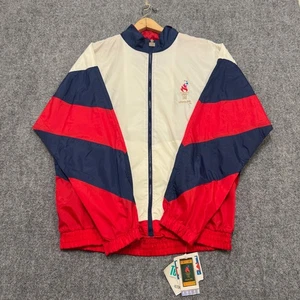VTG NWT Olympic Games Jacket Mens XL Mulitcolor USA White Red Blue Atlanta 1996 - Picture 1 of 13