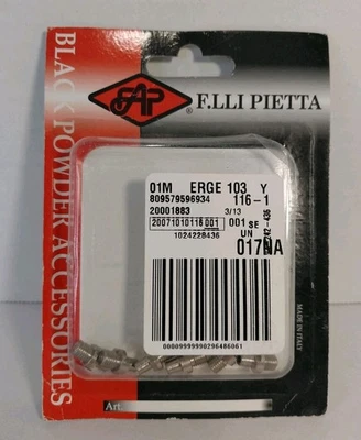 Pezones de percusión de acero inoxidable Pietta para revólveres de polvo negro, paquete de 6 #ac065 Foto 1 de 3