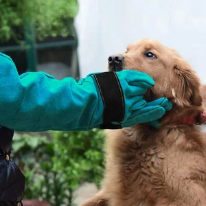 Animal Handling Anti Bite Gloves Training Cat Dog Pet Leather Safety Protective - Picture 1 of 13