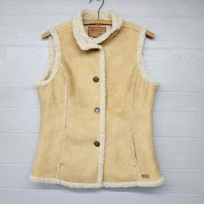 Chaleco Outback Trading Co imitación gamuza y sherpa para mujer pequeño desgastado  Foto 1 de 4