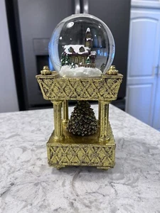 Three Jays Rare Golden Christmas Music Globe - Picture 1 of 2