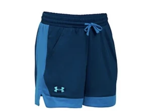 Under Armour GIRLS Basketball Shorts Loose Fit - Blue - Size YSM Small - Picture 1 of 3