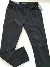 American Rag Cie Mens 31 x 30 Black Shadow Wash Distressed Slim Fit Jeans
