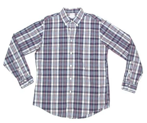 Brooks Brothers Regent Polo Shirt Blue Pink Plaid Long Sleeve Mens size M - 943 - Picture 1 of 4