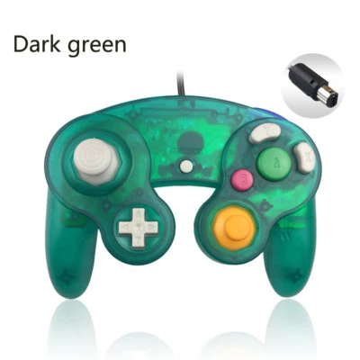 Clear Dark green Wired Game GC Shock Controller for Nintendo GameCube Console - Image 1 of 2