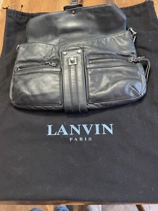 Bolso Lanvin Paris 9""x15"" y bolsa de almacenamiento negro - Imagen 1 de 7