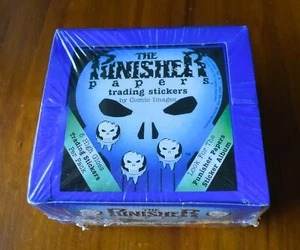 1990 Punisher Papers sticker cards sealed box - Comic Images - Picture 1 of 4
