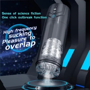 Automatic-thrusting-male-masturbator-cup-stroker-for-men-handsfree-use-lubricant - Picture 1 of 18