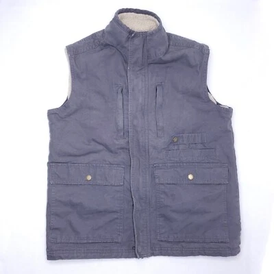 Chaleco forrado Outdoor Life Sherpa para hombre talla pequeña gris ropa de trabajo de lona utilitaria  Foto 1 de 4