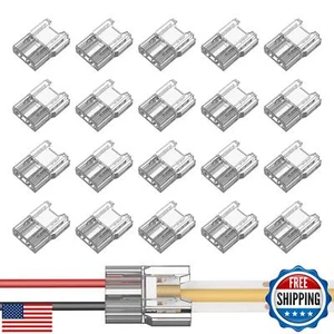 VISDOLL COB LED Light Strip Connectors 20pcs 8mm 2Pin Strip to Wires LED Tape - Picture 1 of 5