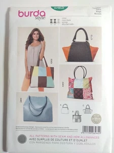 Burda 6962 Large Lined Bags Sewing Pattern Purses Totes Contrast Colors Carriers - Picture 1 of 3