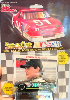 Racing Champions 1991 Kenny Wallace Stock Car nuevo paquete coleccionistas soporte para tarjetas Foto 1 de 3