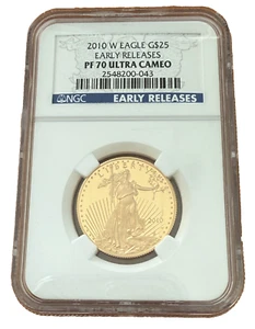 US 2010 W Gold 1/2 oz $25 NGC PF70UC Proof Gold Eagle - Picture 1 of 2