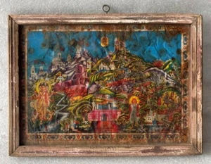 Antiguo Raro Hindú Diosa Ambaji Darshan Impresión Adoración Dios Impresión Enmarcada - Imagen 1 de 6