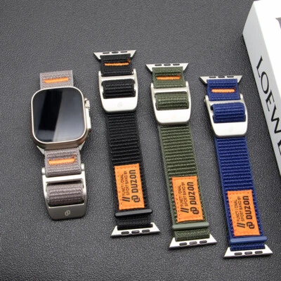 Correa de bucle de nailon para correa de reloj Apple Ultra3 2 pulsera iwatch 11 10 9 8 7 6 SE3 Foto 1 de 4