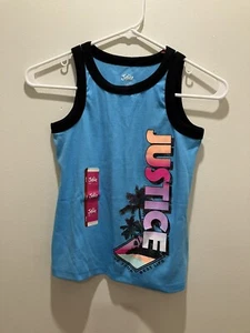 Justice Girls Size Med (10) Tank Top Shirt “Live Your Best Life” Blue NEW - Picture 1 of 5