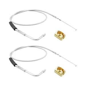 Juego de cables de acelerador y ralentí de acero inoxidable de 42" para Harley Davidson 56579-02A - Imagen 1 de 13