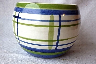 Topf Keramik Übertopf Ø 11 cm hoch 11 cm Keramiktopf grün/blaue Glasur - Bild 1 von 2