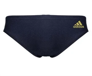 Adidas Junior Boys Lycra Brief Swim [Black] with 4 Yellow Stripes - Size 28 - Picture 1 of 3