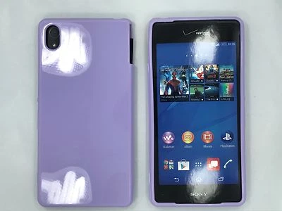 Funda de silicona Verizon Sony Xperia Z3v en púrpura Foto 1 de 4