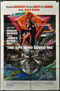 SPY Who LOVED ME 1977 ORIG 27X41 MOVIE POSTER 007 BOND ROGER MOORE BARBARA BACH - Picture 1 of 1